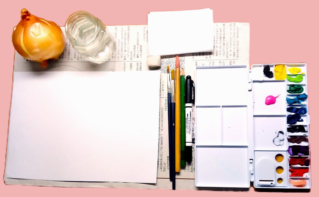 絵を書く道具の置き方・その１